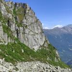 La parete vista dal passo delle Basse